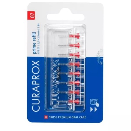 CURAPROX Recharges Brossettes Interdentaires CPS 07 rouges 8 unités